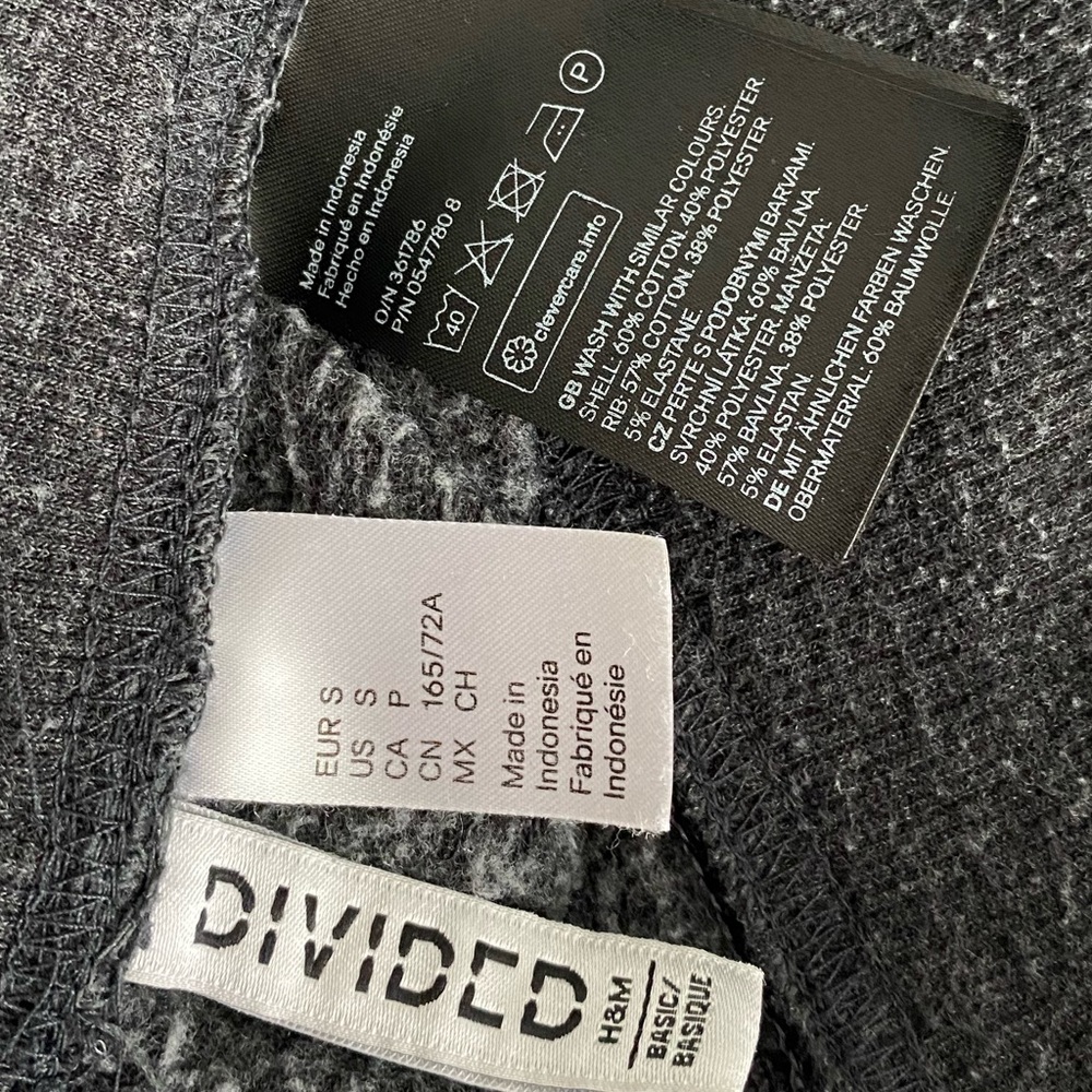 🍋3 for $20🍋H&M Charcoal Gray Cotton Blend Sweatpants Size S - Picture 4 of 5
